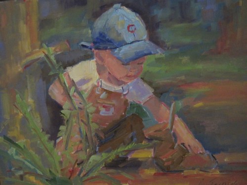 Pat the Bunny--11X14 Oil on Canvas